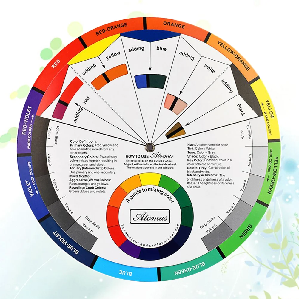 Color Mixing Guides Chart Tool Colour Wheel Round Card Professional Pigment Tattoo