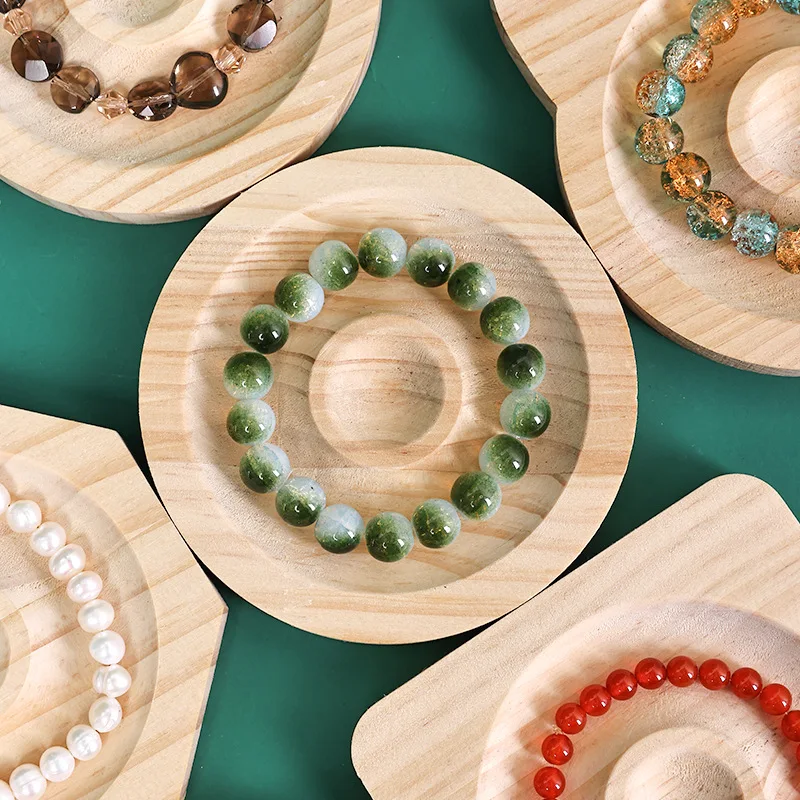 10pcs Wooden Bead Sorting Tray Bracelet Display Plate Agate Bracelet Jewelry Photographing Ornament Beading Storage Tray
