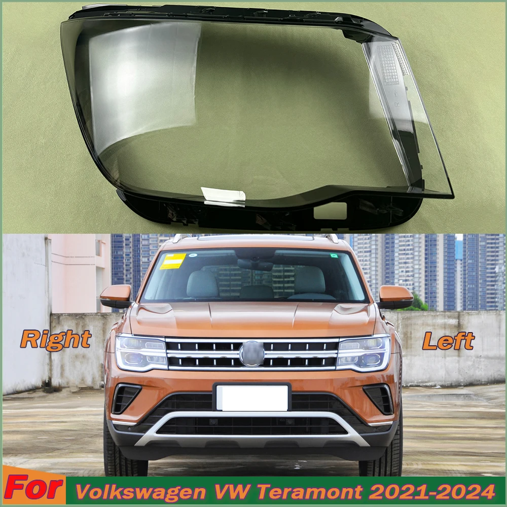 

For Volkswagen VW Teramont 2021 2022 2023 2024 Halogen Front Headlight Cover Shade Lampshade Lens Headlamp Shell Plexiglass