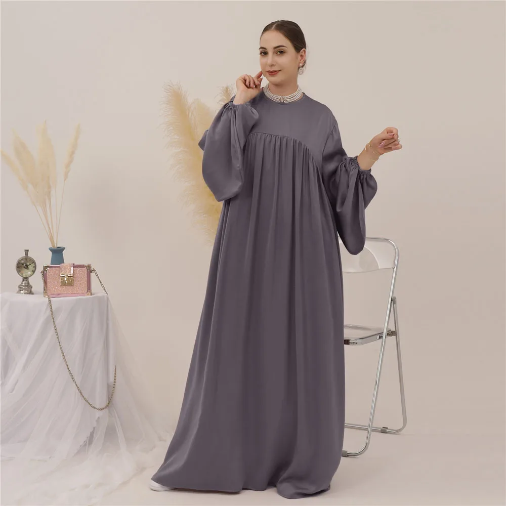 

Modest Women Muslim Maxi Abaya Dress Loose Kaftan Prayer Long Sleeves Dubai Turkey Islamic Clothing Caftan Robe Gown Ramadan Eid