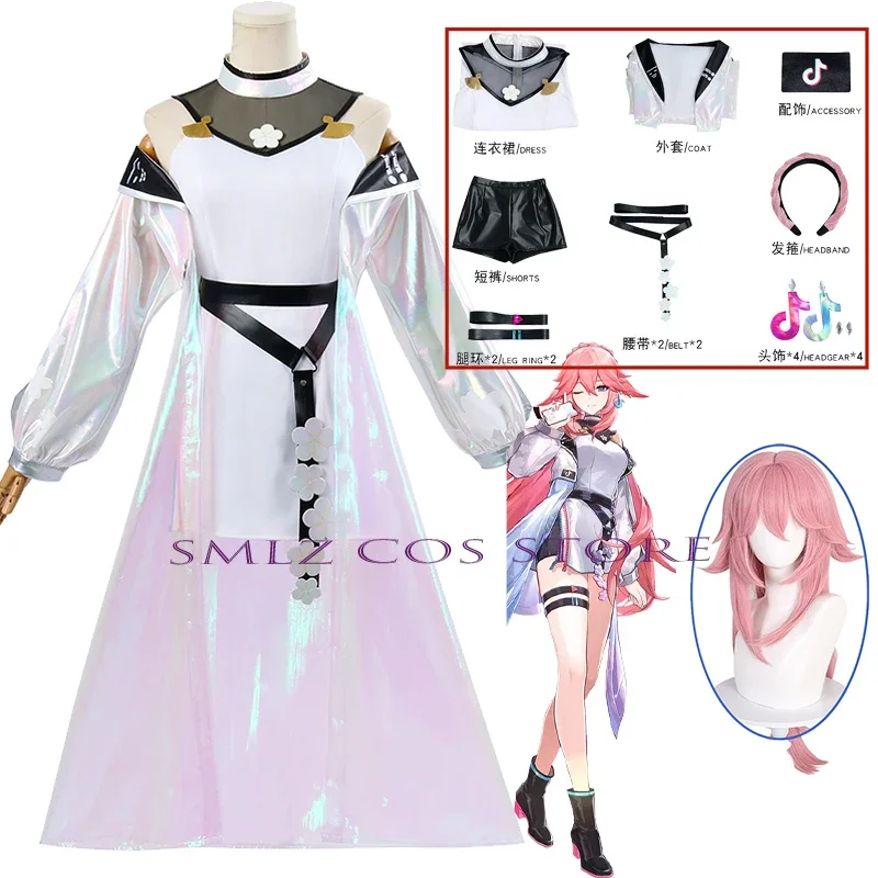 New Yae Miko Cosplay Game Genshin Impact Guuji Yae Costume Wig Following Sound Yae Miko Uniform Halloween Party Tik Clothes Suit