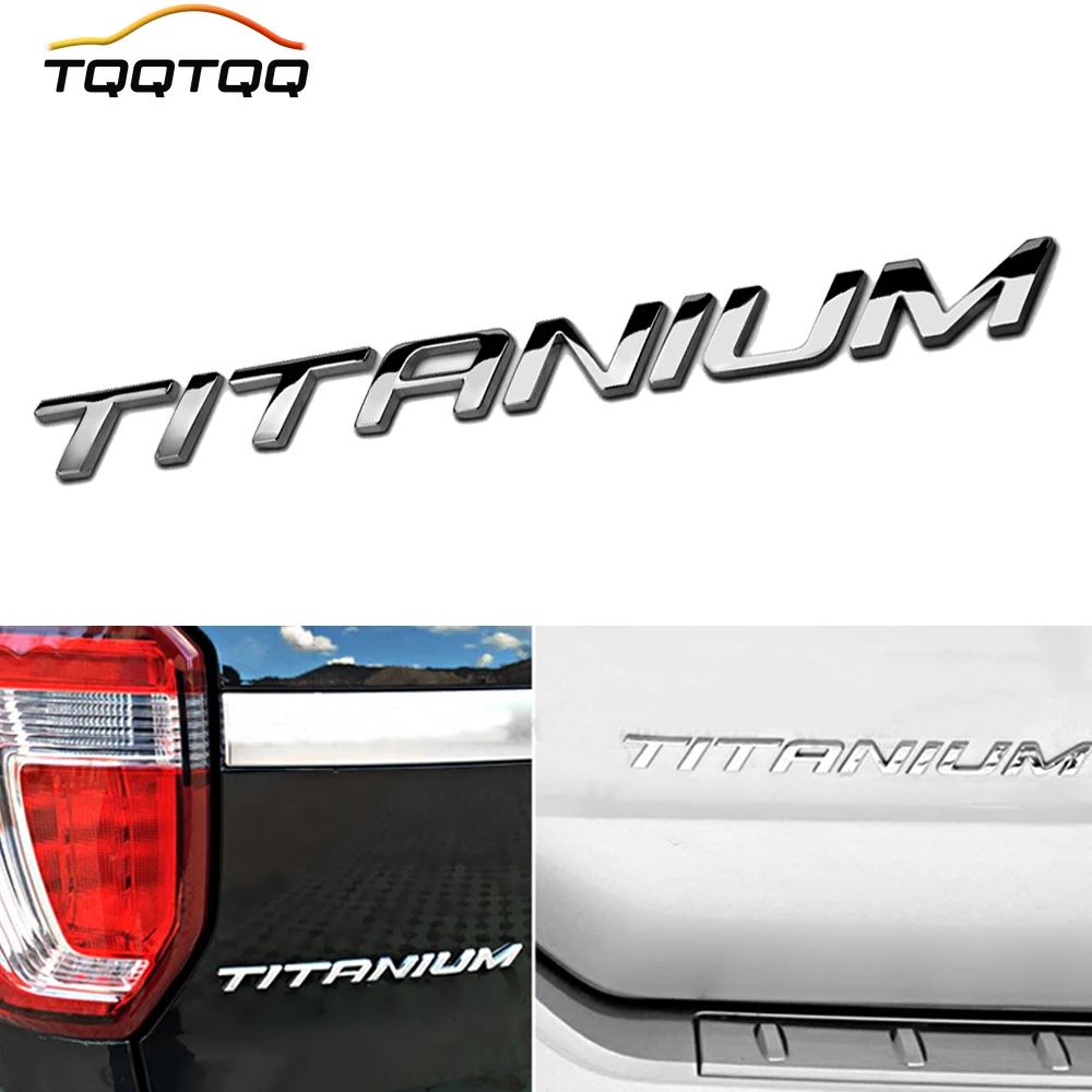 

TQQTQQ 3D Metal TITANIUM Car Side Fender Rear Trunk Emblem Badge Sticker Decals