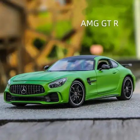 Welly 1:24 Mercedes Benz AMG GT R, coche deportivo de aleación, modelo fundido a presión, colección de vehículos de juguete, coche de juguete para niños, regalo de cumpleaños para niños
