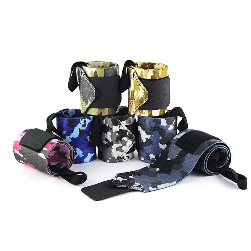 2pc Wrist Support Gym Strap Camouflage Adjustable Wristband Elastic Wrist Wraps Bandages for Gym Weightlifting Protect Hand Wrap