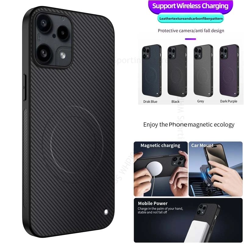 

Case For Nothing Phone 3a Lite 5G Magnetic Soft Phone Bumper Cover For Nothing Phone 3A Pro Wireless Charging Carbon Fiber Coque