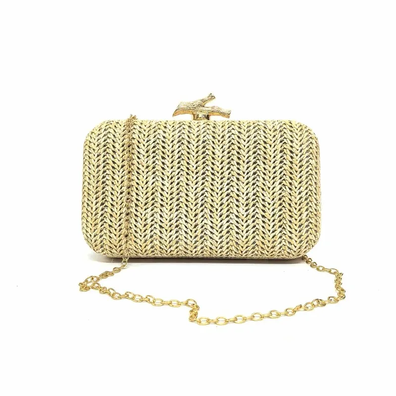 

Outdoor Wedding Party Straw Weaving Clutch Bags Women Summer Fashionable Woven Hand Bags Ladies Holiday Casual Evening Bags