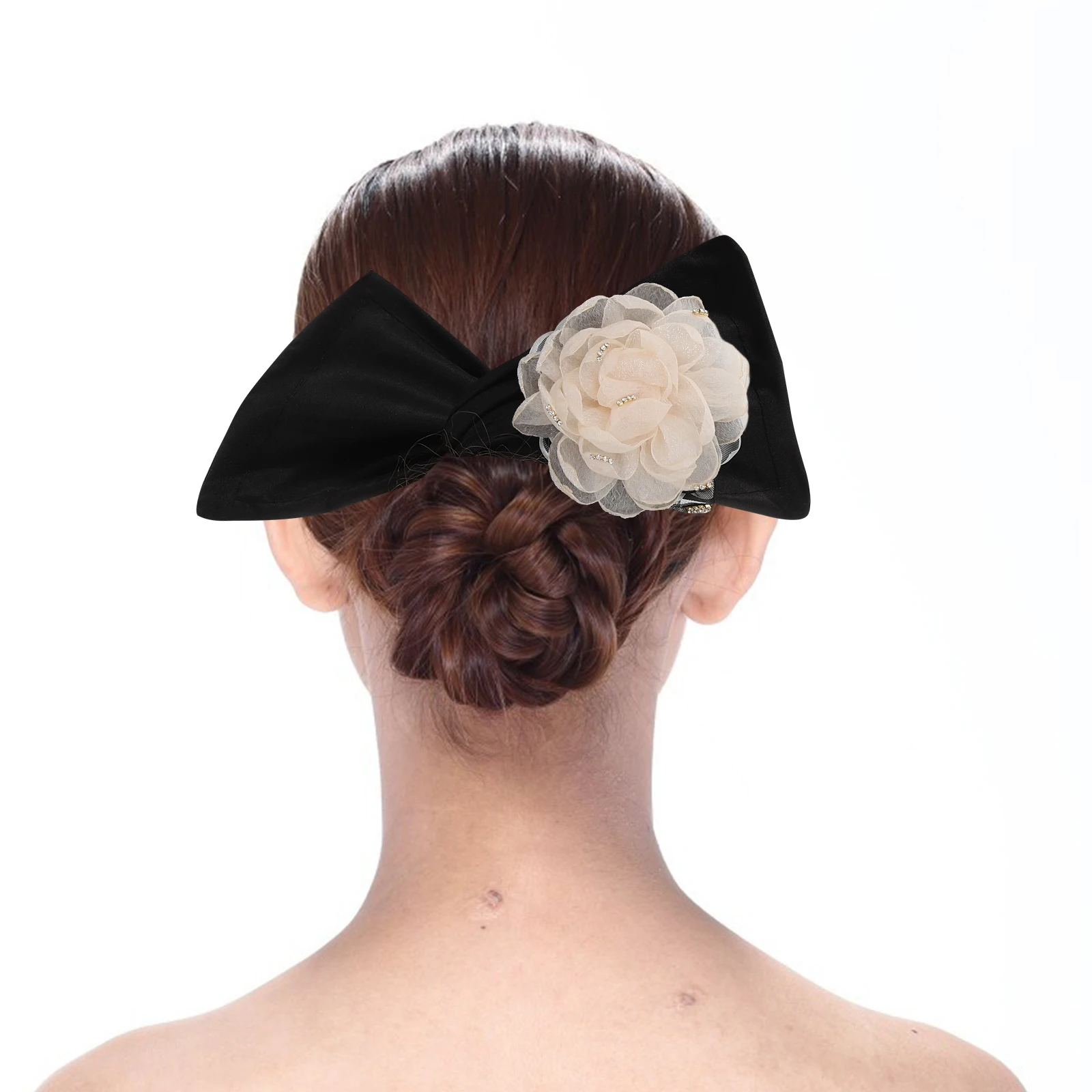 

4Pcs Bun Maker Big Silk Flower Hairband Donuts Shaper Long Hair Curly Accessories Gifts Hair Styling Tool