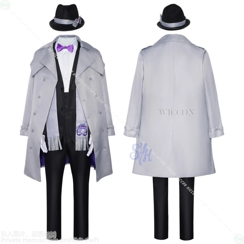 Azul Ashengrotto تأثيري لعبة Octavinelle أنيمي زي النمط البريطاني معطف وشاح قبعة أنيقة موحدة موضة Y2K الباروكات هالوين