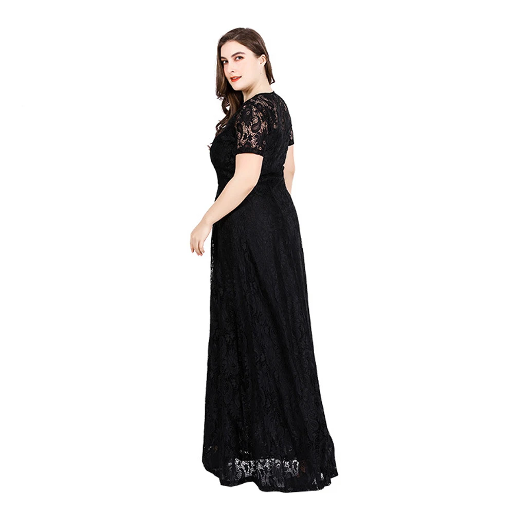 Black White Dresses For Women Lace Large Size Women\'s Clothing Curvy Plus Size Wedding Dresses Evening Party 5xl 6xl Guest Look