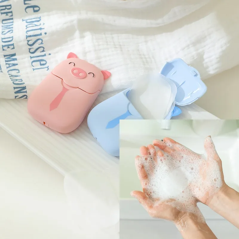 

Cartoon Pink Pig Disposable Petal Soap Flake Fresh Hand Washing Toilet Soap Slice Girls/travel Portable Skin Friendly 50/100Pcs