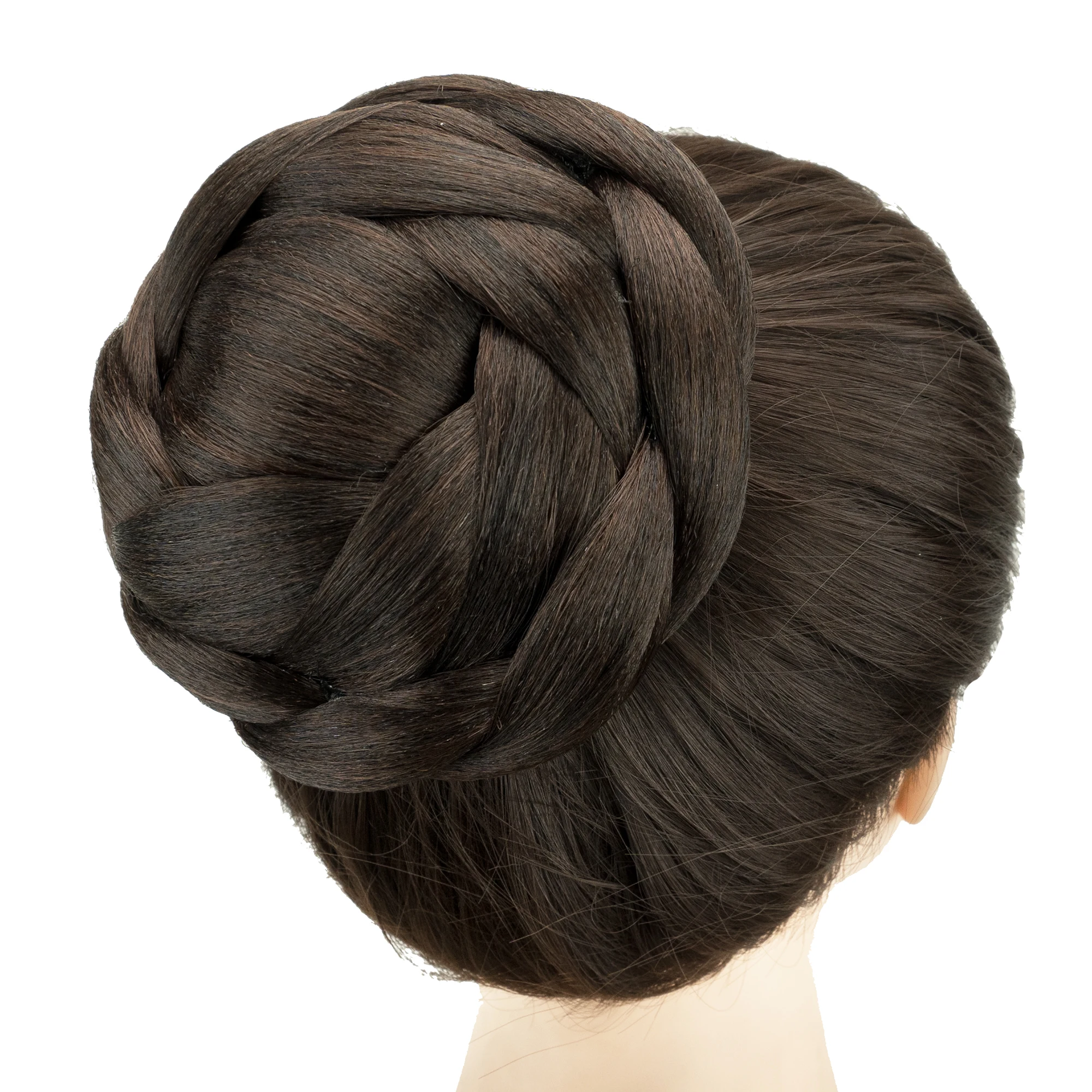 Soowee Big Size Synthetic Hairpieces Braided Chignon Black Brown Fake Hair Buns for Women Bun Cover Scrunchies Hair Cover