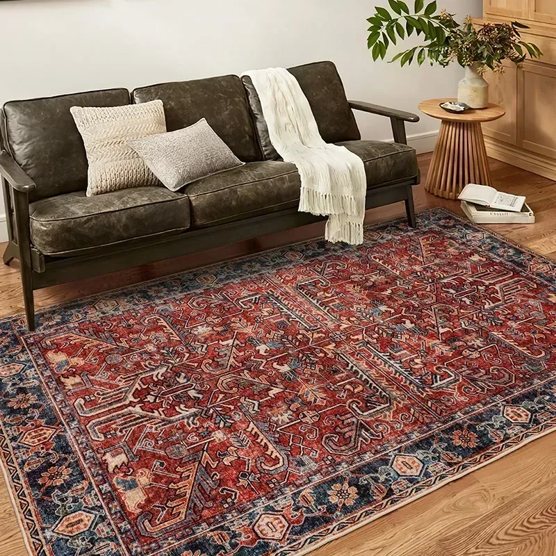 Persian Rug Living Room Carpet Home Decoration Vinntage Ethnic Floor Mat Soft Machine Washable Bedroom Bedside Large Area Rugss