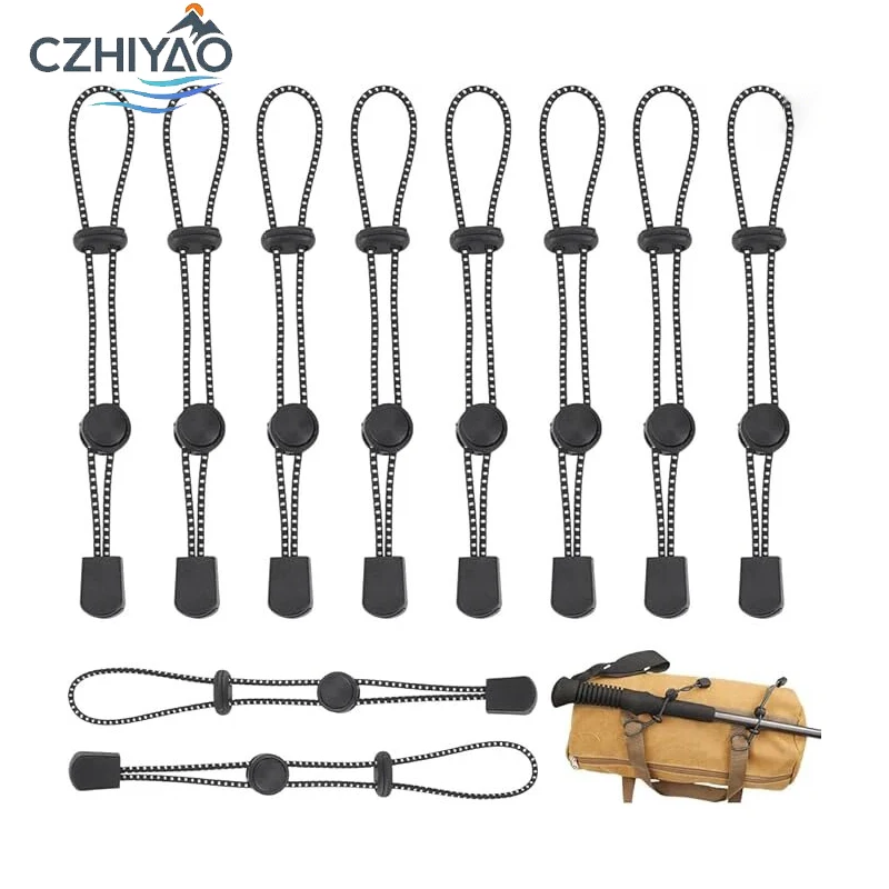 

CZHIYAO 10/20/30pcs Pedestrian Pole Fixing Buckle With Elastic Rope Hanging Carrying Tie Fixed Suitable Outdoor Hiking Camping