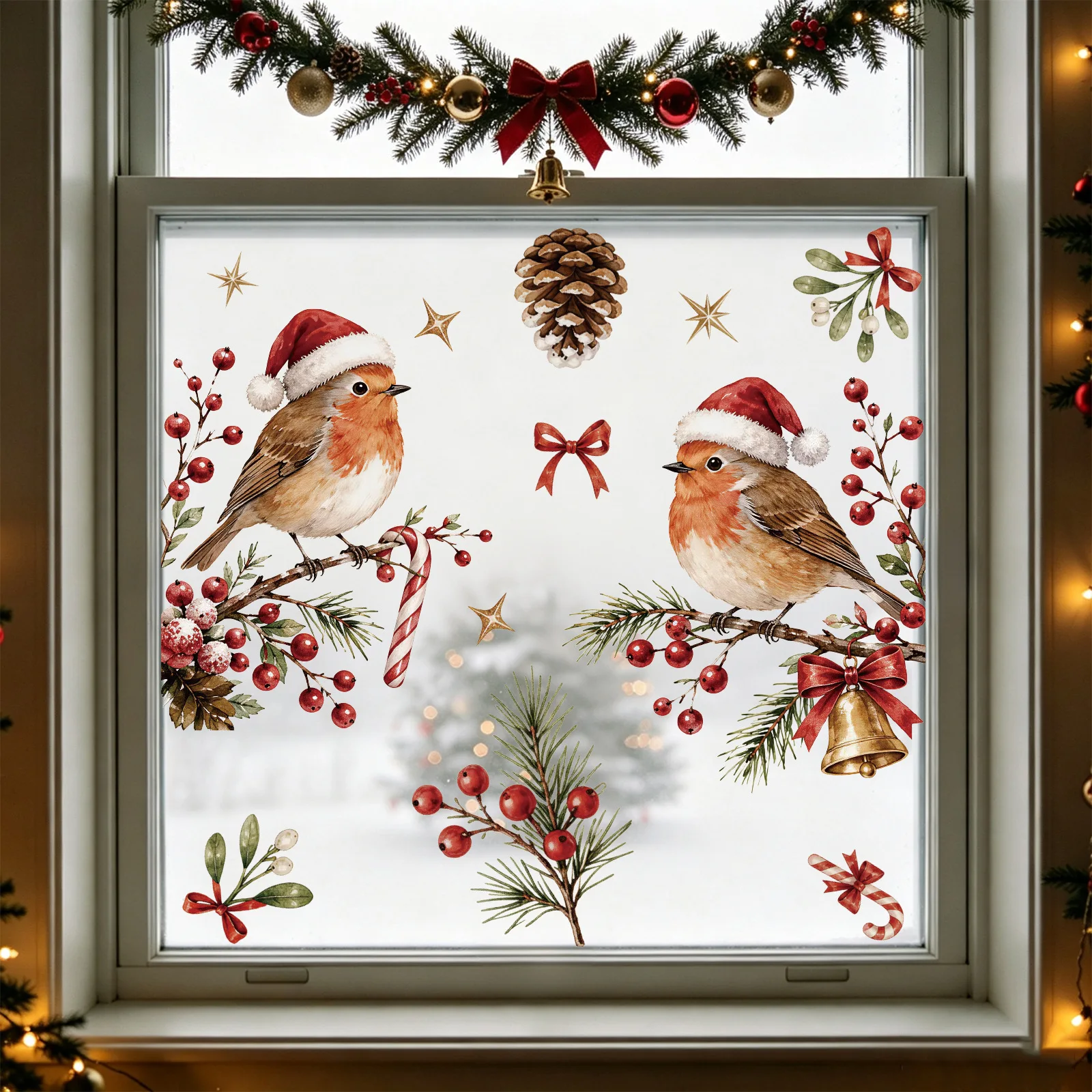 Snowflake Window Decal - Festive Christmas Window Decals, Static Cling