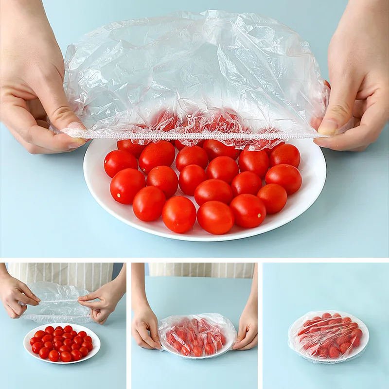 Clearance_100/300pcs Disposable Fresh-keeping Film Cover No Odor Household Food Grade Fresh-keeping Bowl Cover PE Fresh-keeping 