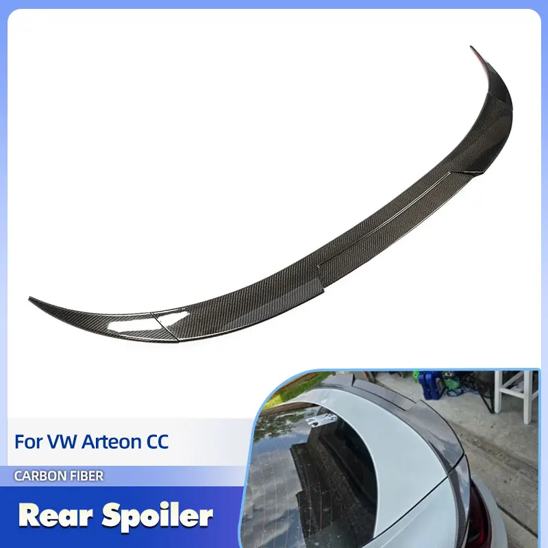 

Спойлер заднего багажника автомобиля, крылья из углеродного волокна для Volkswagen VW Arteon CC Hatchback 2019-2023, гоночный задний спойлер, крыло багажника, губа