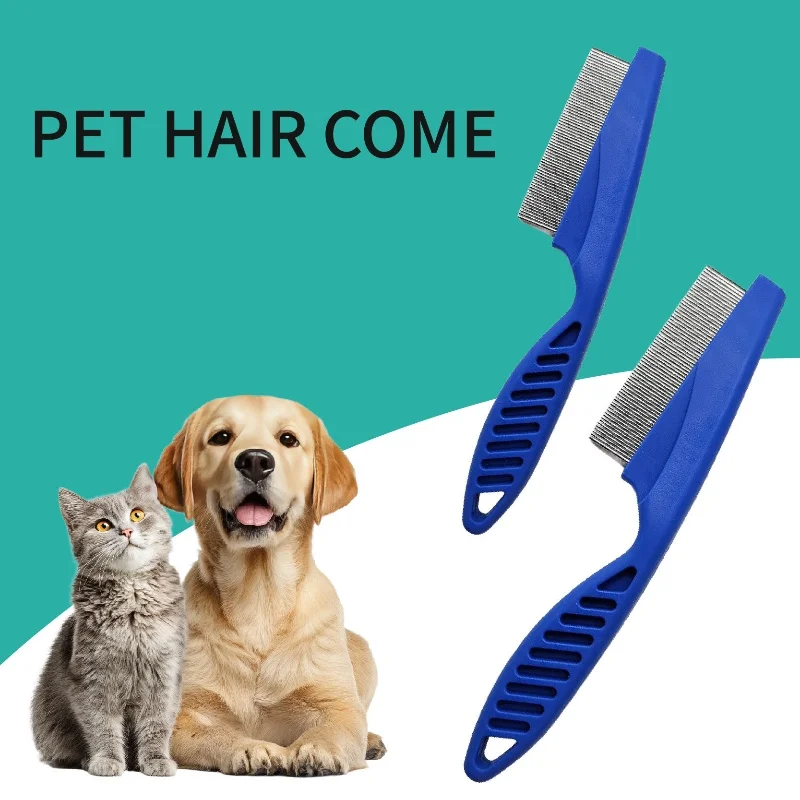 Comb Dog Cat Hair Removal Brush Stainless Steel Dense Teeth Inline Comb Portable Pet Universal Grooming Cleaning Supplies