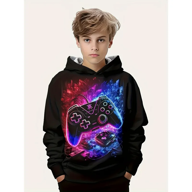 

Gamepad Printed Hoodie Men's Fashion Comfortable Cotton Sweatshirt Spring Season Casual Streetwear