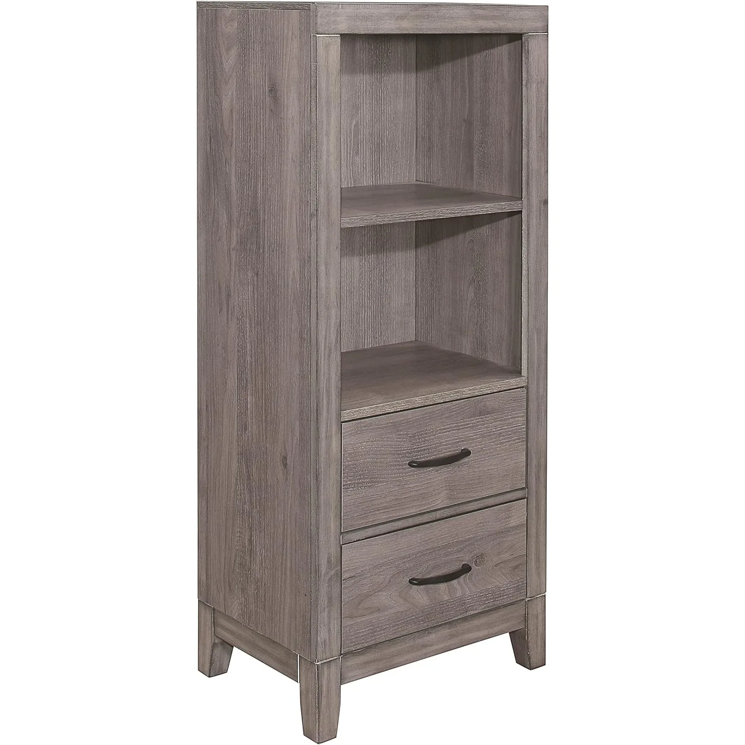 Lexicon Zade 2-Drawer Tower Nightstand, Brownish Gray