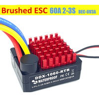 Waterproof 60A ESC WP-1060-RTR Brushed Electronic Speed Controller BEC 5V/2A for 1/10 RC Car Truck 540 550 Brushed Motor RC