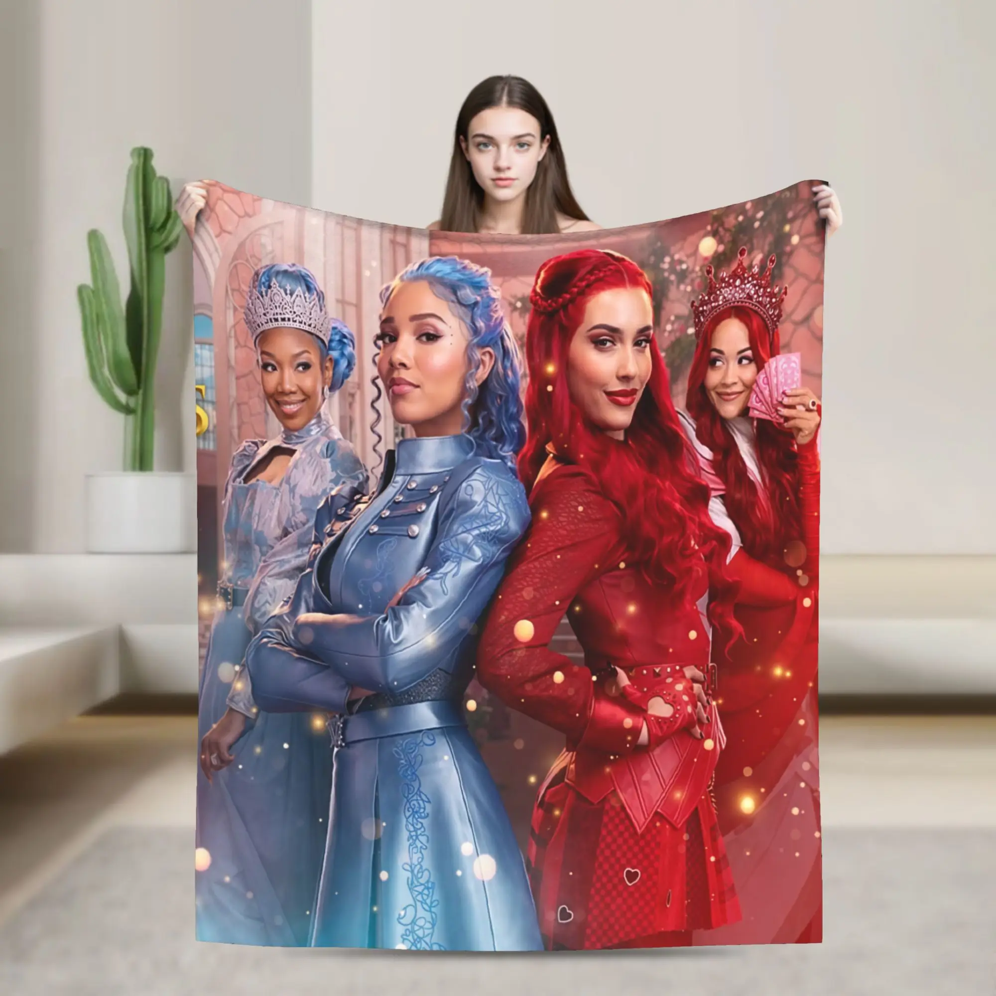 D-Descendantss 4 The Rise Of Red Plush Blanket Boy Girl  Flannel Bedding Throws For Couch Bed Warm Soft Custom Bedspread Gift