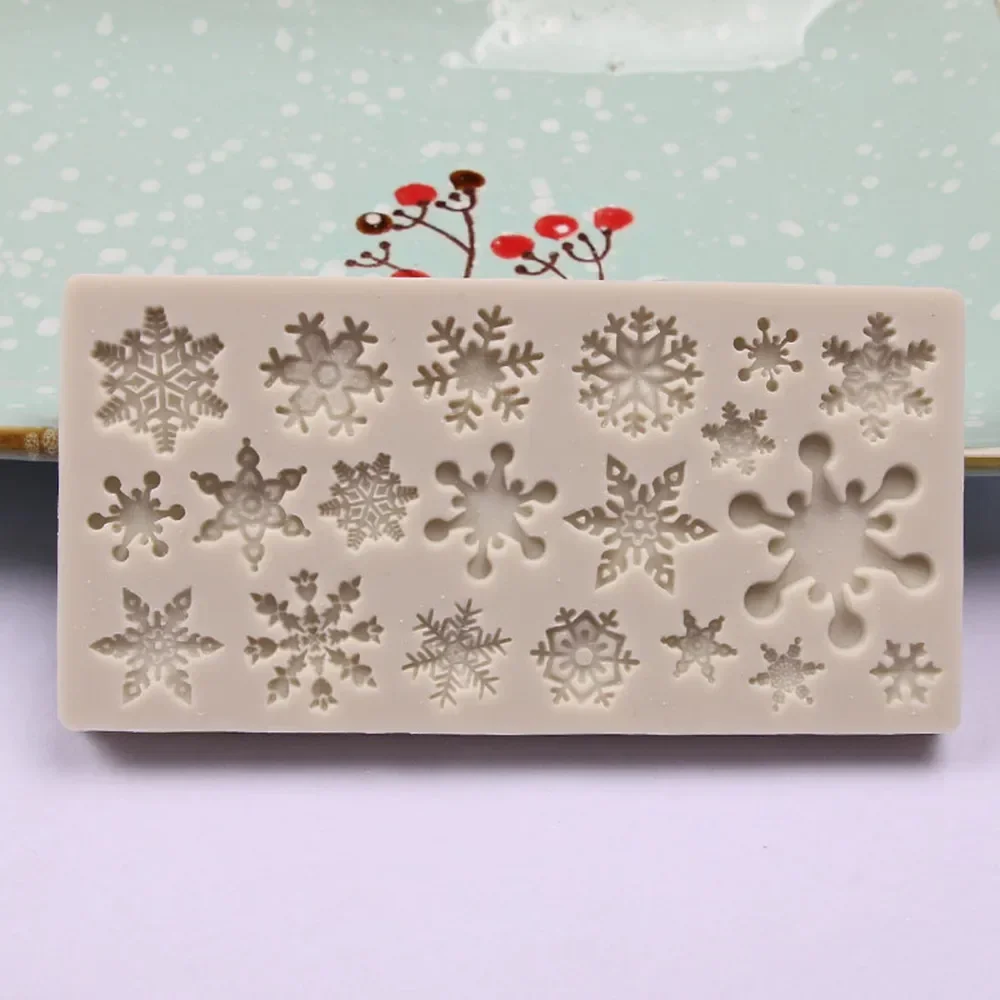 Christmas Snowflake Pattern Silicone Mold Chocolate Cake Mold Baking Non-stick And Heat-resistant Kitchen Handmade Tools Gadgets