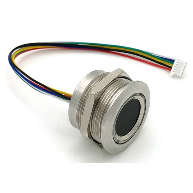 R503 Circular Round RGB Ring Indicator LED Control DC3.3V MX1.0-6Pin Capacitive Fingerprint Module Sensor Scanner, 15Mm