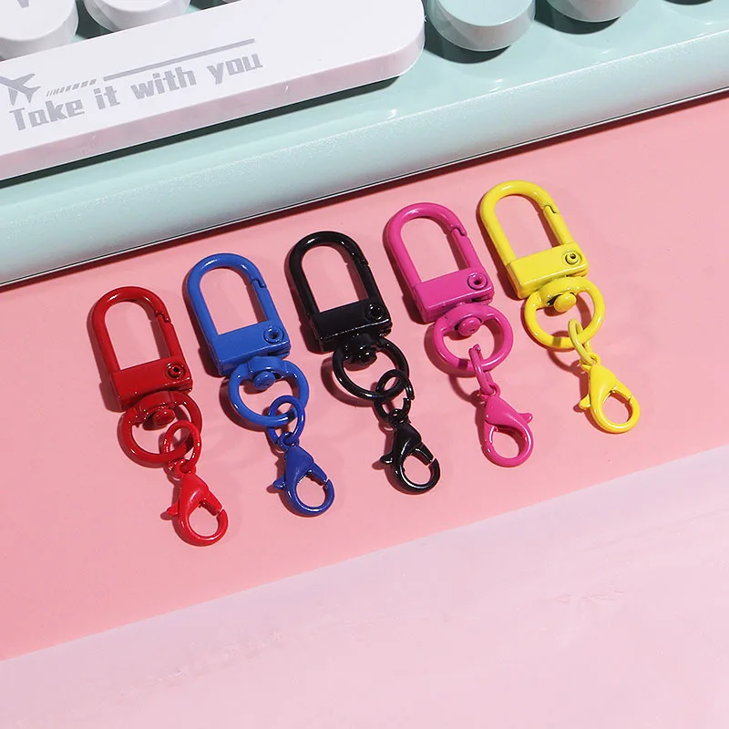 500Pcs/Lot Lobster Clasp Hooks Keychain With Lobster Matel Clasps For Diy Jewelry Making Dog Buckle Neckalce Bracelet Accessorie