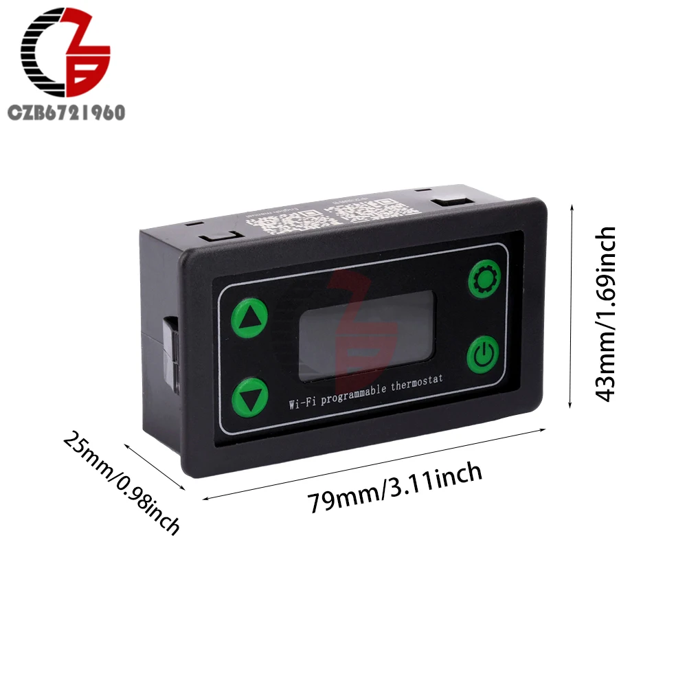 WIFI Remote High Temperature Digital Thermostat K-type Thermocouple High Temperature Controller -99~999 Degree DC 220V 1500W 12V