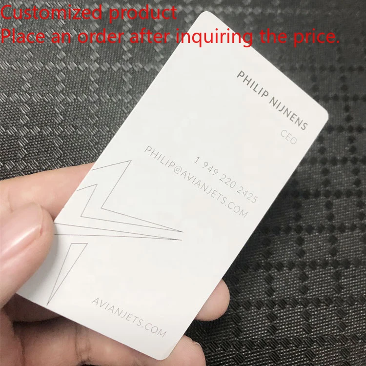 

Customized query 2025 New Customization Laser Engraved White Credit Card Size Metal Business Cards for Personalized Logo Charact