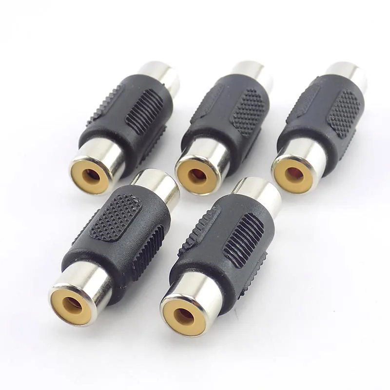 2/5Pcs CCTV RCA Female to RCA Female Coupler Connectors Audio Video Av Cable Jack Plug Adapter Plug For Cctv Camera System H10