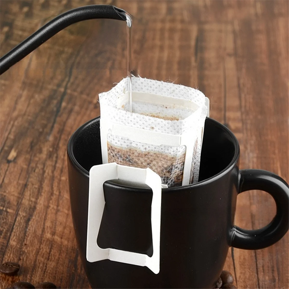 50 Uds. Bolsa de papel de filtro de café portátil, bolsa de café por goteo lateral para colgar en la oreja, filtros de café por goteo portátiles desechables