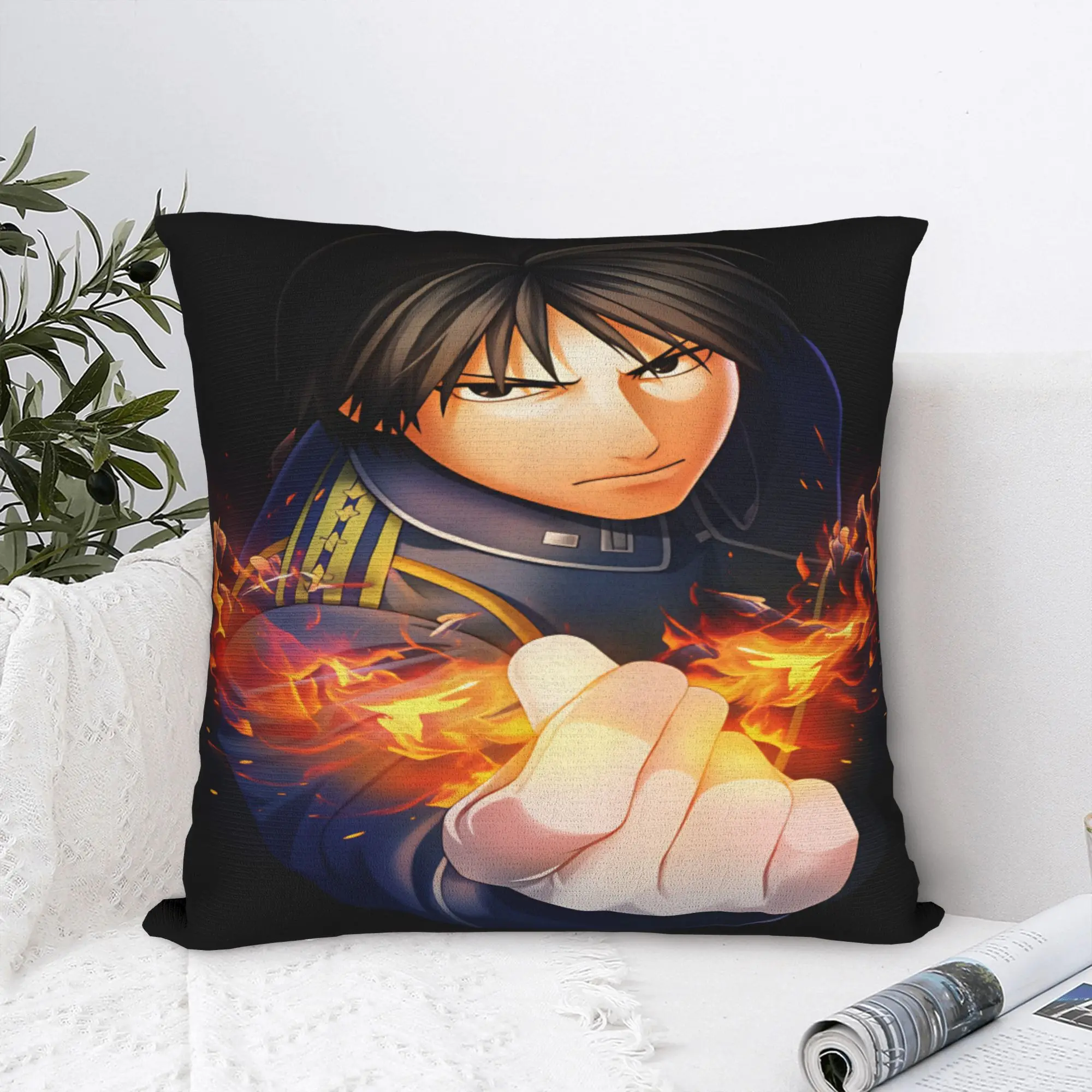 Pillow Case Roy Mustang Soft Fullmetal Alchemists Pillow Cover For Sofa Car Home Decor Novelty Pillowcases