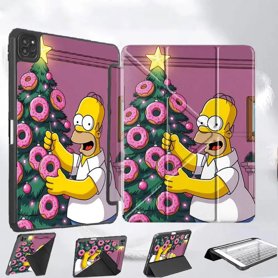

Чехол для планшета iPad Mini 6 7 Pro 11th 10th 9th 8th 7th 12.9inch Pro 2025 Air 4 5 M3 M2 M4 11inch с держателем, забавный дизайн S-Simpsons