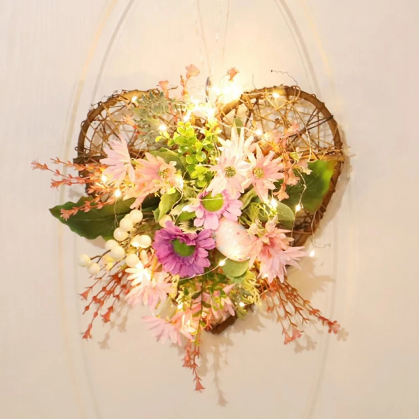 Spring Outdoor Front Door Welcome To The Front Door Flower Wreath, Hanger DecoraçãO, Easter Egg Wreath Wianek Na Drzwi WejśCiow