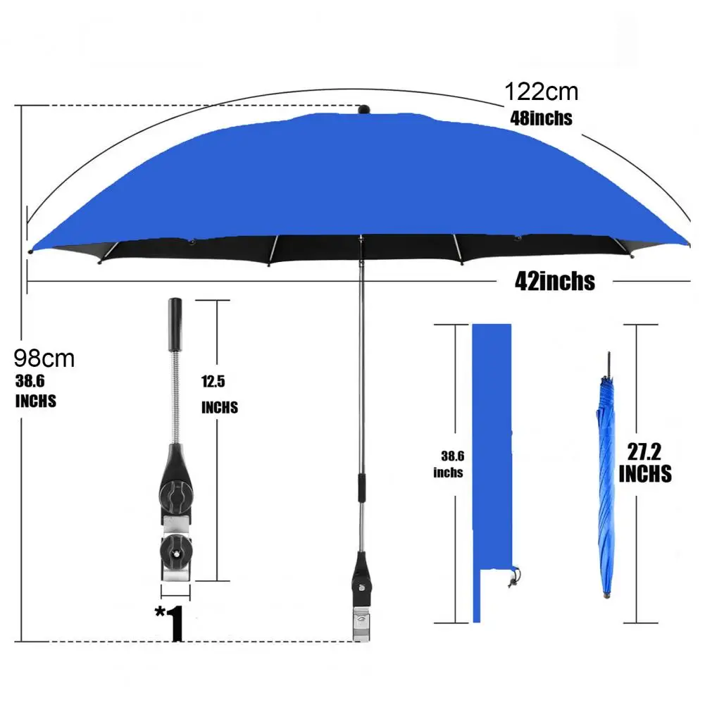 

Beach Chair Umbrella Portable Adjustable Chair Umbrella with Clamp for Uv Protection Outdoor Activities Camping Fishing Beach