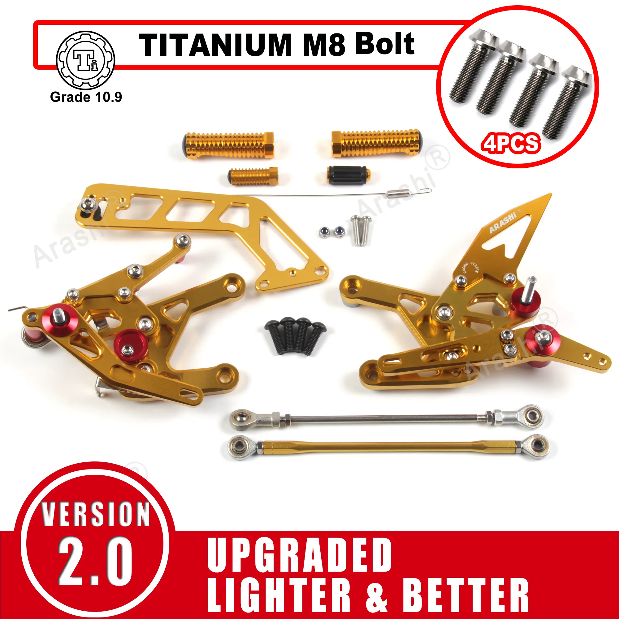 Arashi V2.0 Race Achteren Geplaatste Voor YAMAHA MT-10 FZ-10 2023 2024 2025 CNC Verstelbare Voetsteun Voetsteun MT10 FZ10