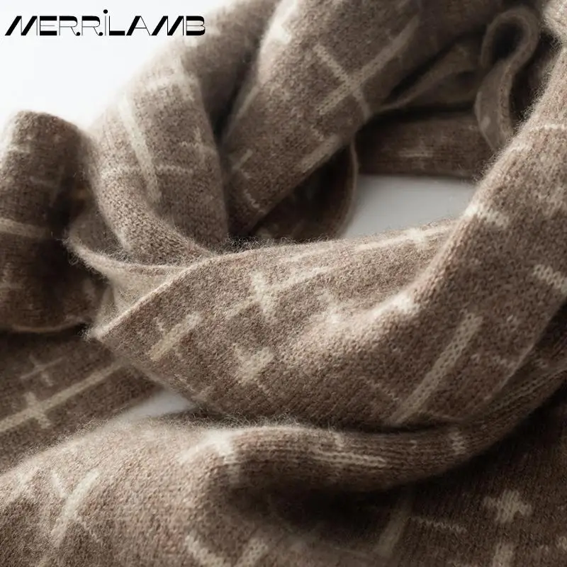 Autumn Winter High Quality 100 Cashmere Scarfs Knitted Jacquard Soft Kepp Warm Scarves Fashion Men Women Neck Scarf Gift