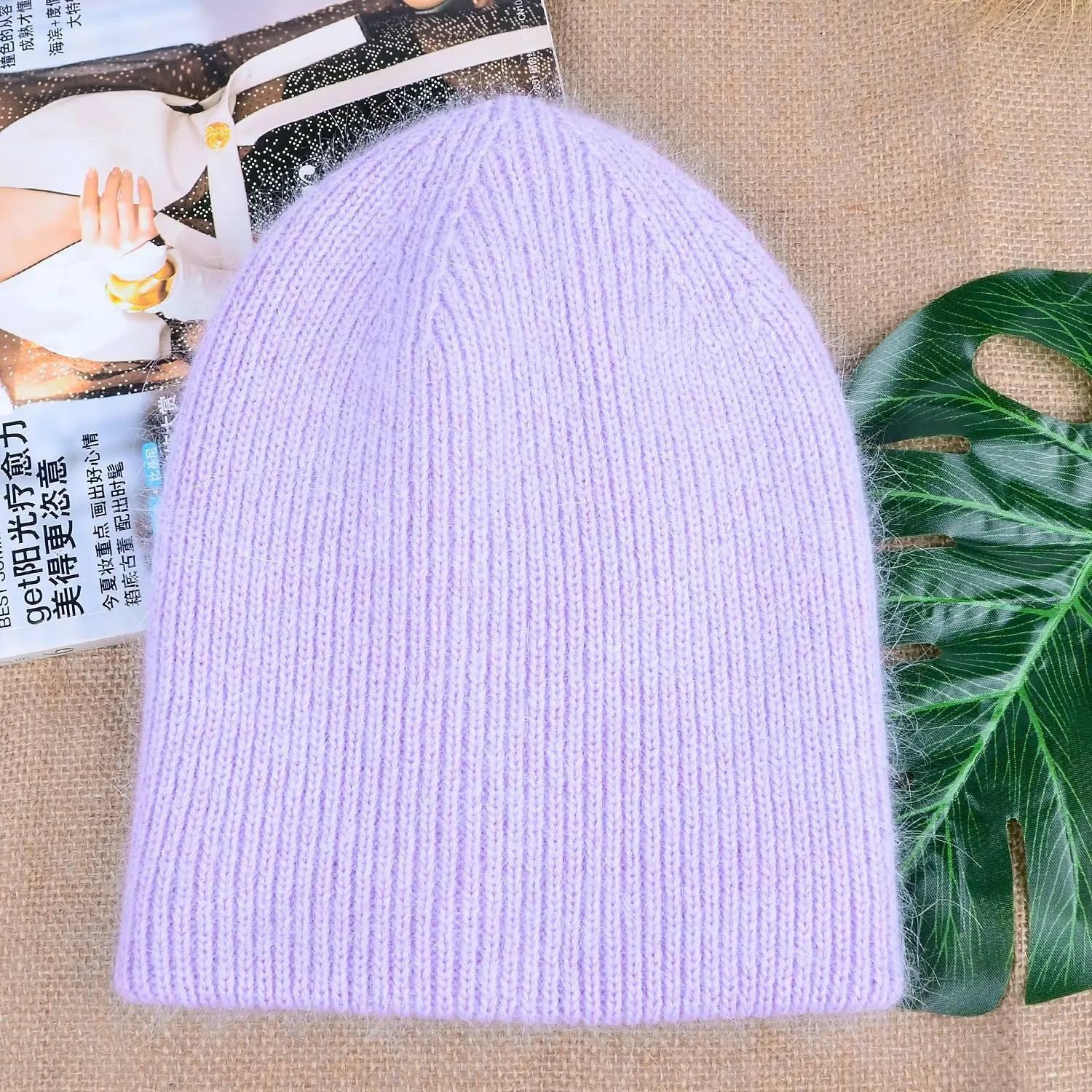 13 Farben neue hochwertige, am besten abgestimmte Damen-warme Skullies-Mütze aus Kaninchenfell, Wintermütze für Damen, weiche Herbstmütze, Geschenk – Detail 13