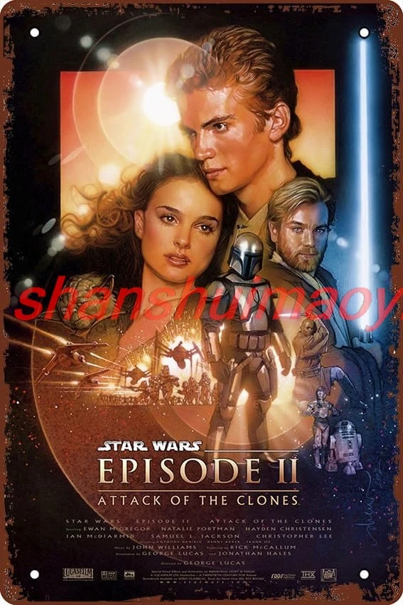 Original Movie Attack Episode II The Clones Poster Metal Tin Sign 8X12 Inches Man Cave Decorative