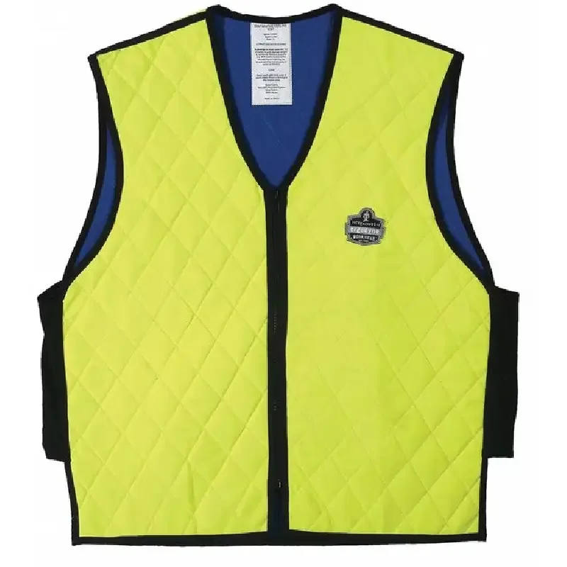 

Cooling Vest, Evaporative-Soak, Quilted Nylon w/ Mesh Sides, Up to 4 Hr Cooling Time, Lime, M