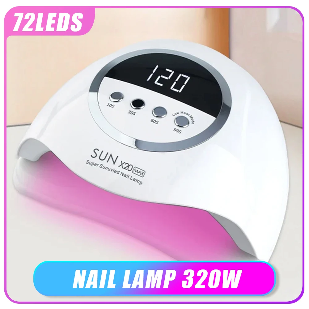 320W UV LED Lamp For Nail Manicure 72 LEDS Professional Gel Polish Drying Lamps With Timer Auto Sensor Equipment Tools