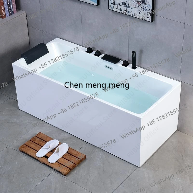 Multi Functional Bathtub,Household Premium Quality Soaking Bath,Acrylic Tub With Dual-side Skirt Right Skirt, Bathroom Furniture