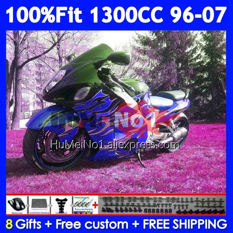 Fairing For SUZUKI GSXR 1300 CC Hayabusa GSXR-1300 Blue hot l126No.213 GSXR1300 96 97 98 99 00 01 2002 2003 2004 2005 2006 2007