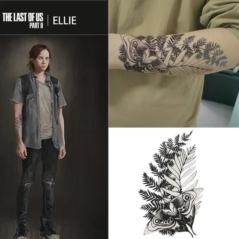 The Last Of Us Ellie Cosplay Props TV Ellie Fake Tattoo Sticker Waterproof Transfer Temporary Adult Unisex Colorful Body Art Toy