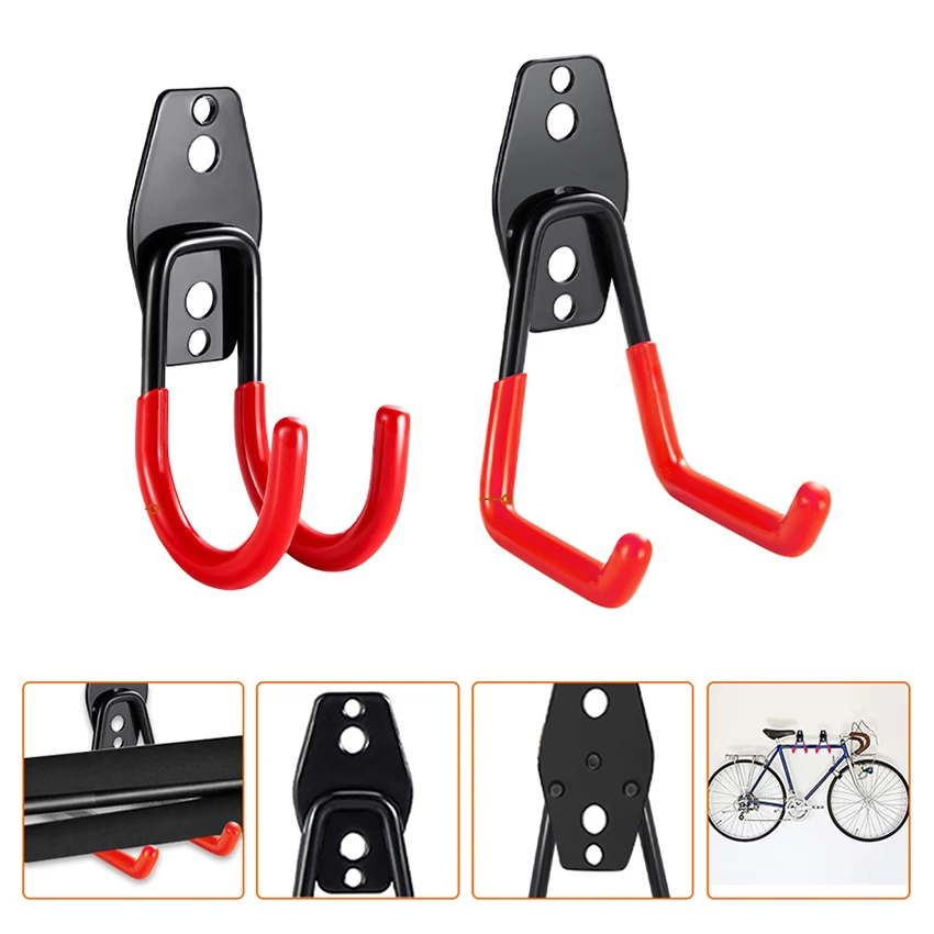 Heavy Duty Metal Hook Garage Organizer Wall Mount Bicycle Hanger Hooks Wall Mount Anti-slip Storage Hook For Ladders Garden Tool