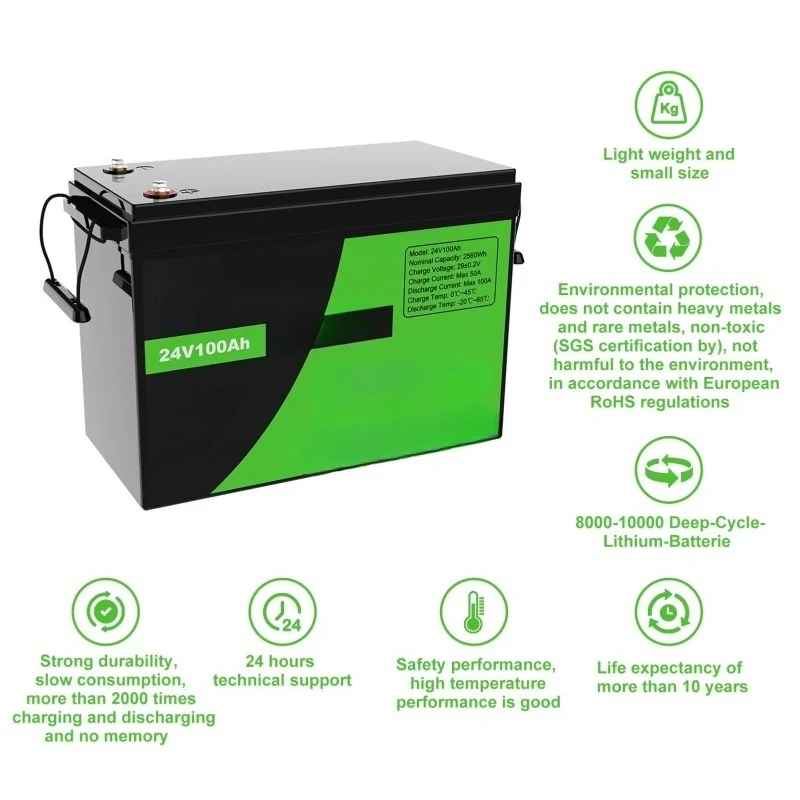 US WAREHOUSE Shipping 12V 100Ah LiFePO4 Battery Lithium Battery Built in 100A Smart BMS, for RV,,Camping Fishing Lithium Battery