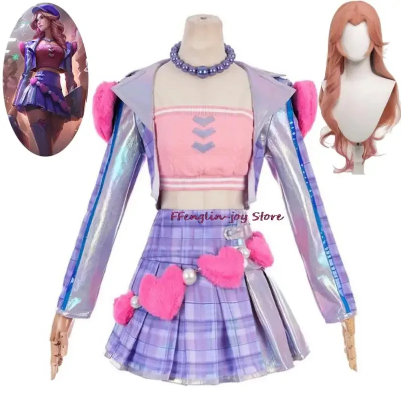 

Game LoL Heartache & Heartthrob Caitlyn Kirraman The Sheriff Of Piltover Cosplay Costume Wig Anime Valentine'S Day Halloween Set