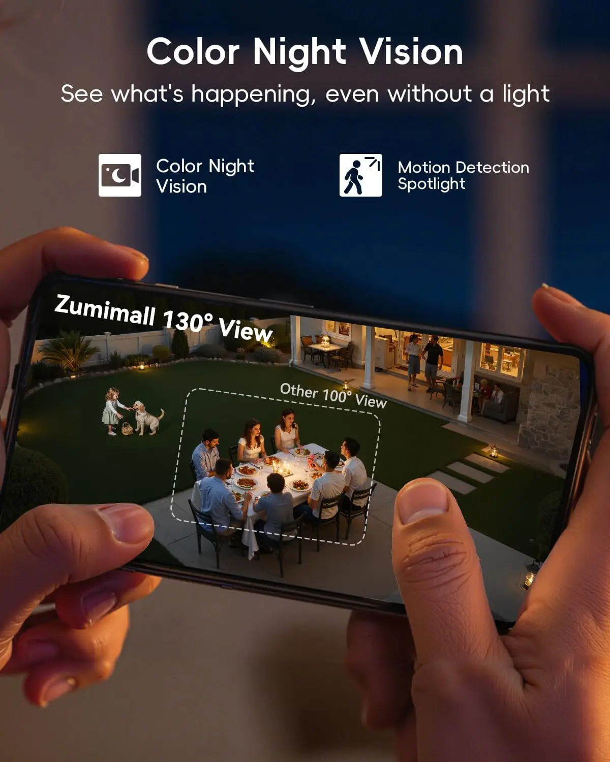 Wireless Outdoor Security Camera 2K, 3MP Night Vision, Magnetic Mount, 130° Angle, 2.4G WiFi, Battery-Powered, SD Card, Alexa