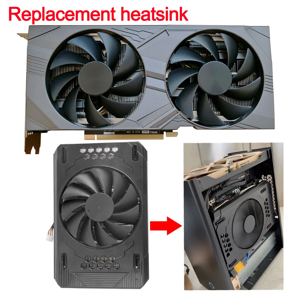 

RTX3060 Ti Graphics Card Replacement Heatsink For Lenovo RTX 3060ti GPU Cooler Heat Sink with Bearing Fan to put in ITX case